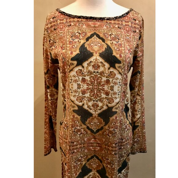 Calypso St Barth Beaded Dallion Tunic Top - Picture 3 of 8